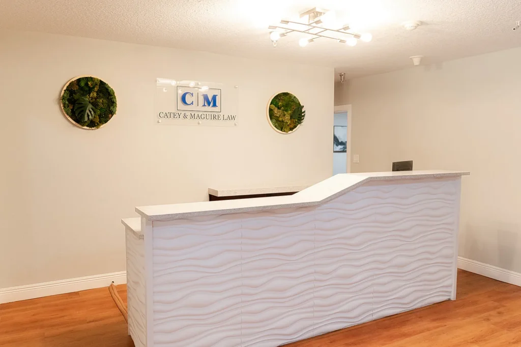 The reception area at Catey & Maguire Law in New Port Richey, Florida